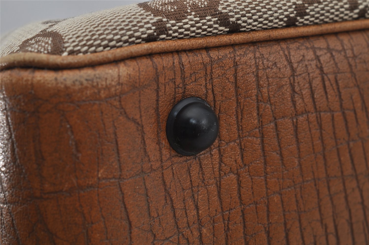 Authentic GUCCI Bamboo Shoulder Hand Bag GG Canvas Leather 112526 Brown 0553J