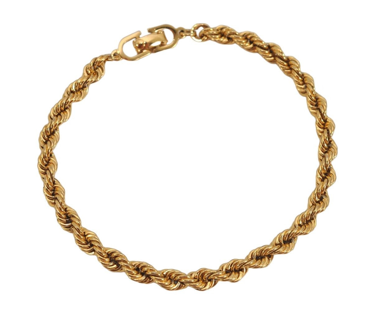 Authentic Christian Dior Chain Bracelet Gold Tone CD 0553K