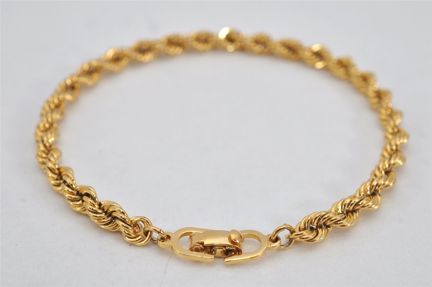 Authentic Christian Dior Chain Bracelet Gold Tone CD 0553K