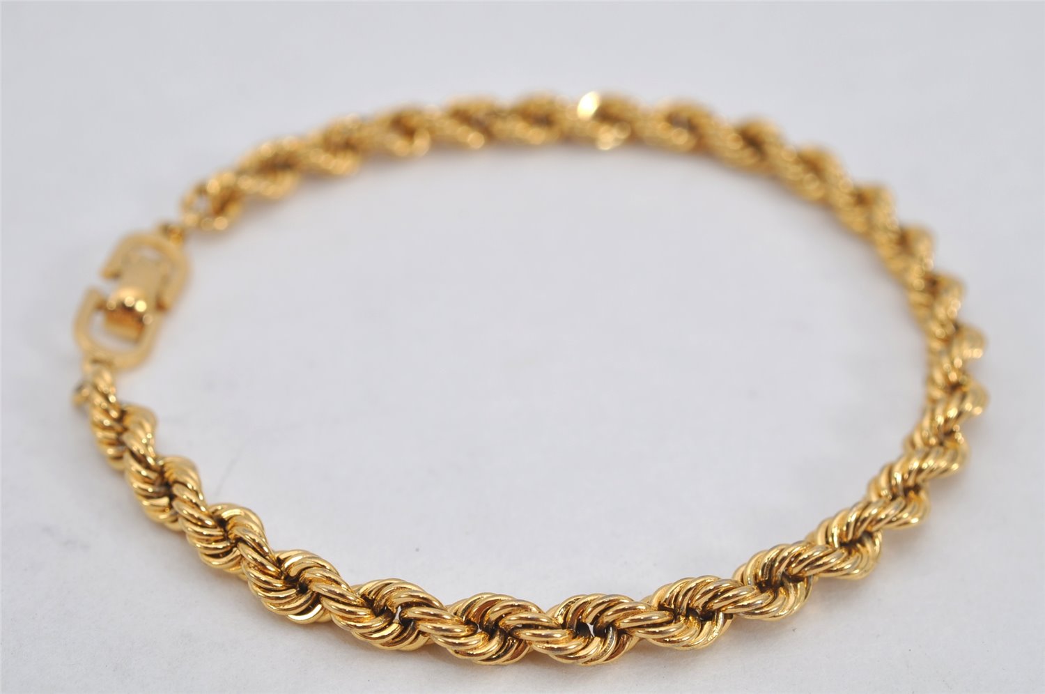 Authentic Christian Dior Chain Bracelet Gold Tone CD 0553K