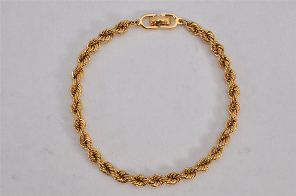 Authentic Christian Dior Chain Bracelet Gold Tone CD 0553K