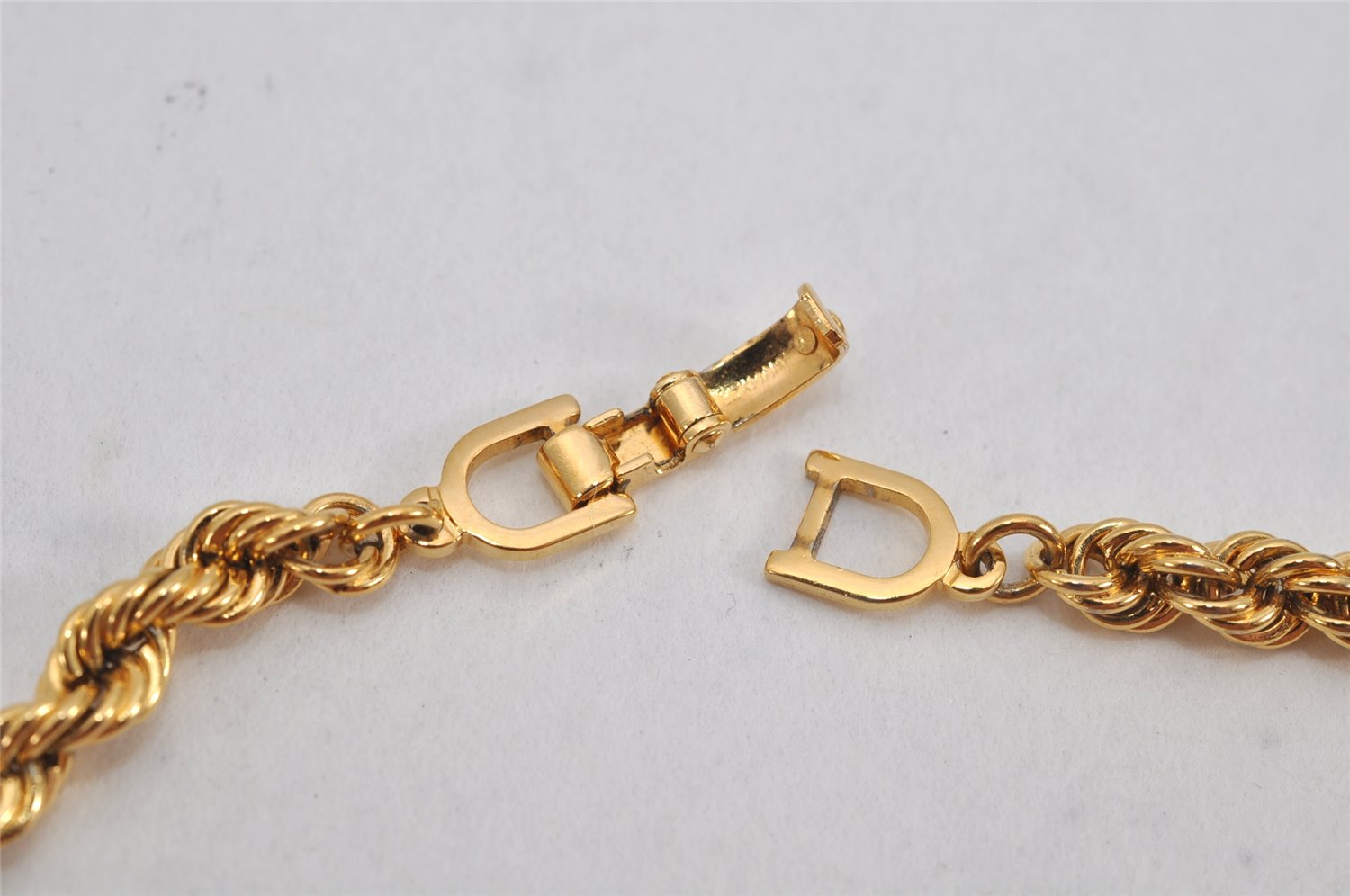 Authentic Christian Dior Chain Bracelet Gold Tone CD 0553K