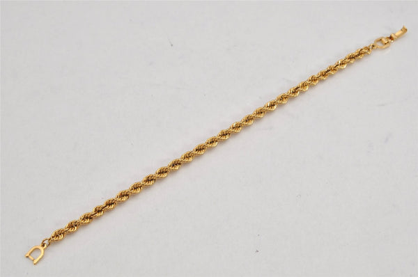 Authentic Christian Dior Chain Bracelet Gold Tone CD 0553K