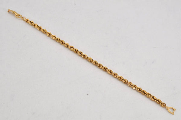 Authentic Christian Dior Chain Bracelet Gold Tone CD 0553K