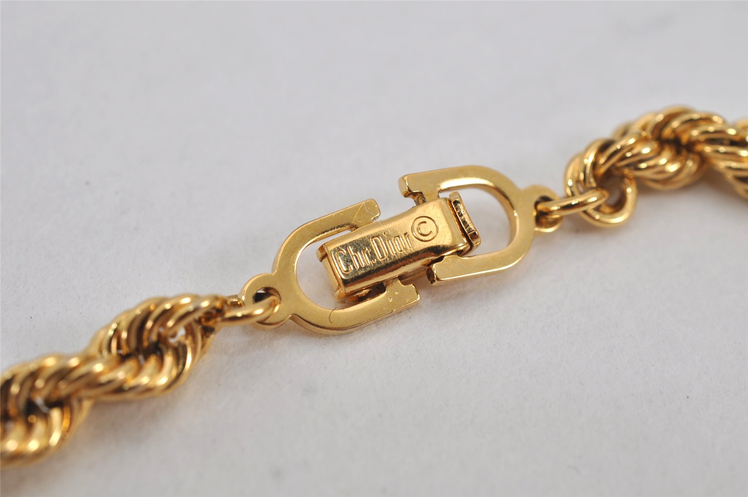 Authentic Christian Dior Chain Bracelet Gold Tone CD 0553K