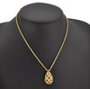 Authentic Christian Dior Gold Tone Chain Rhinestone Pendant Necklace CD 0554K