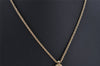 Authentic Christian Dior Gold Tone Chain Rhinestone Pendant Necklace CD 0554K