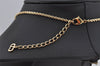 Authentic Christian Dior Gold Tone Chain Rhinestone Pendant Necklace CD 0554K