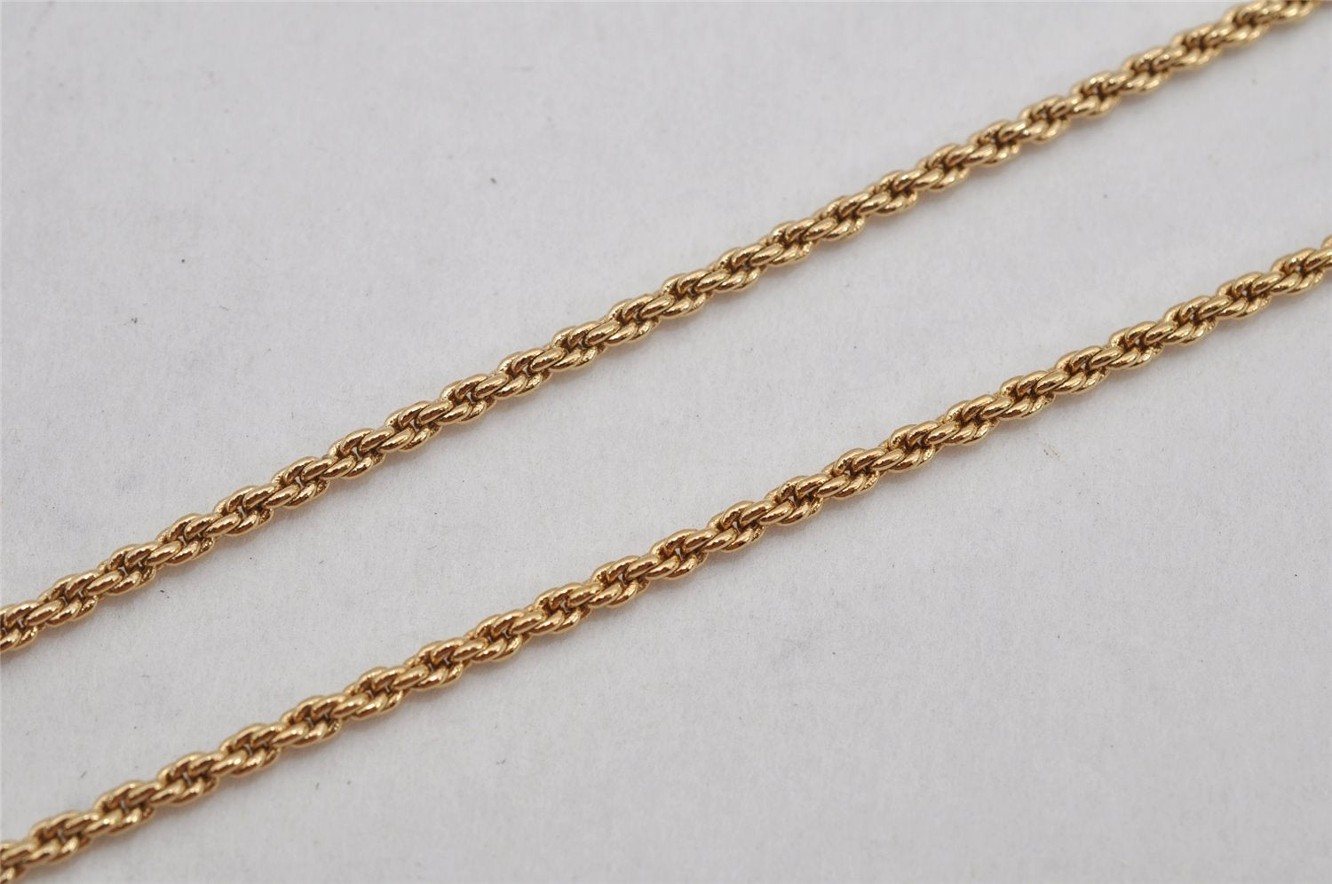 Authentic Christian Dior Gold Tone Chain Rhinestone Pendant Necklace CD 0554K