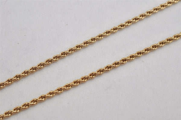 Authentic Christian Dior Gold Tone Chain Rhinestone Pendant Necklace CD 0554K