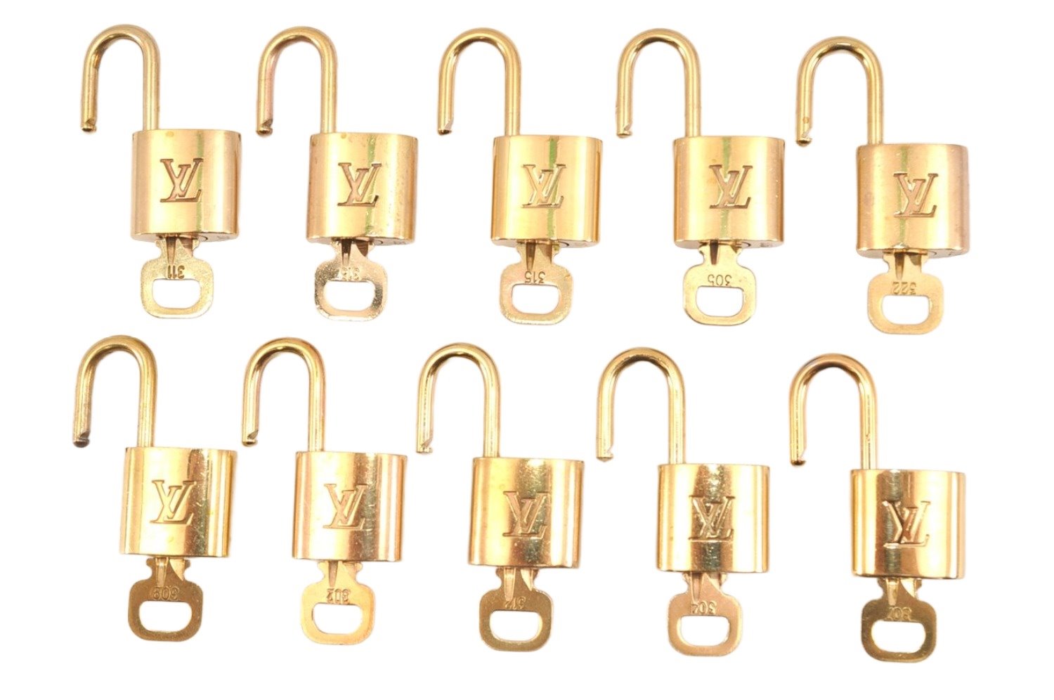 Authentic Louis Vuitton Padlock & Keys 10Set LV 0554L