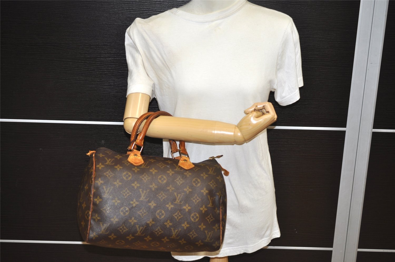 Authentic Louis Vuitton Monogram Speedy 30 Hand Boston Bag M41526 LV 0556K