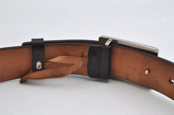 Authentic GUCCI Vintage Belt Leather Size 80cm 31.5" 181469 Black 0557K