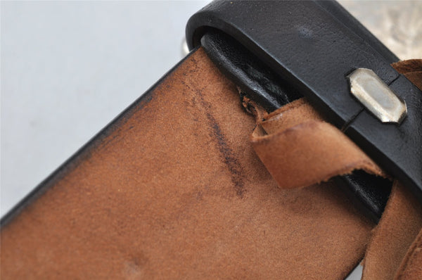 Authentic GUCCI Vintage Belt Leather Size 80cm 31.5" 181469 Black 0557K