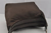 Authentic GUCCI Vintage Bamboo Shoulder Hand Bag Purse Nylon Leather Brown 0558J