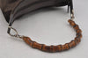 Authentic GUCCI Vintage Bamboo Shoulder Hand Bag Purse Nylon Leather Brown 0558J