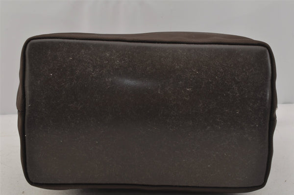 Authentic GUCCI Vintage Bamboo Shoulder Hand Bag Purse Nylon Leather Brown 0558J