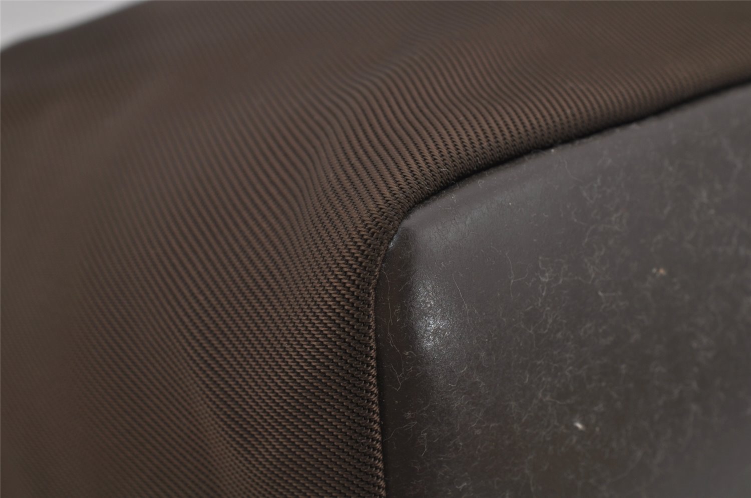 Authentic GUCCI Vintage Bamboo Shoulder Hand Bag Purse Nylon Leather Brown 0558J