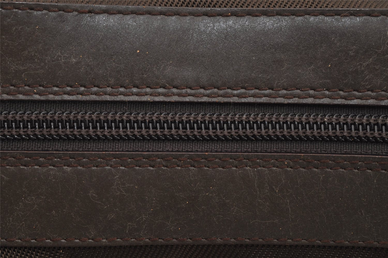 Authentic GUCCI Vintage Bamboo Shoulder Hand Bag Purse Nylon Leather Brown 0558J