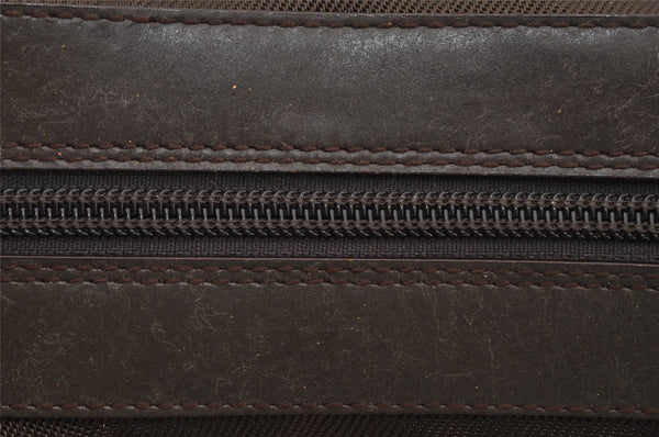 Authentic GUCCI Vintage Bamboo Shoulder Hand Bag Purse Nylon Leather Brown 0558J