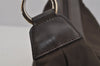 Authentic GUCCI Vintage Bamboo Shoulder Hand Bag Purse Nylon Leather Brown 0558J