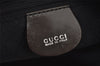 Authentic GUCCI Vintage Bamboo Shoulder Hand Bag Purse Nylon Leather Brown 0558J