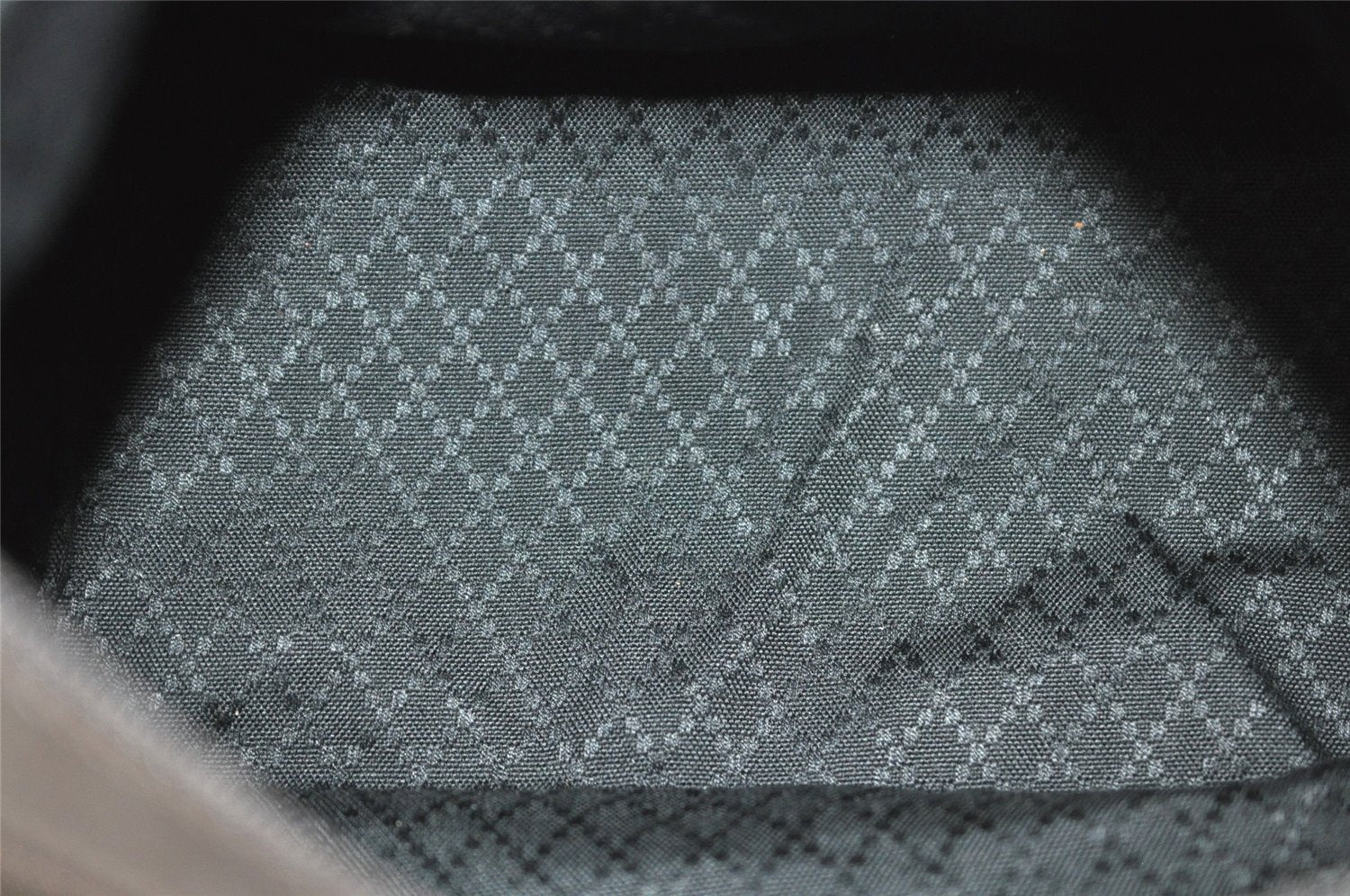 Authentic GUCCI Vintage Bamboo Shoulder Hand Bag Purse Nylon Leather Brown 0558J