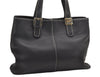 Authentic Burberrys Vintage Leather Shoulder Hand Bag Purse Black 0560J