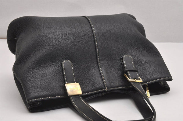 Authentic Burberrys Vintage Leather Shoulder Hand Bag Purse Black 0560J