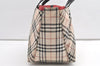 Authentic BURBERRY BLUELABEL Check Nylon Leather Tote Hand Bag Beige 0565K