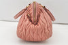 Authentic MIU MIU Matelasse Leather 2Way Shoulder Hand Bag Purse Pink 0566J