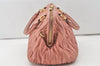 Authentic MIU MIU Matelasse Leather 2Way Shoulder Hand Bag Purse Pink 0566J