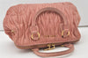 Authentic MIU MIU Matelasse Leather 2Way Shoulder Hand Bag Purse Pink 0566J