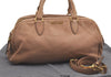 Authentic MIU MIU Leather 2Way Shoulder Hand Bag Purse Beige 0567J