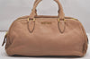 Authentic MIU MIU Leather 2Way Shoulder Hand Bag Purse Beige 0567J