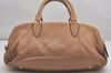 Authentic MIU MIU Leather 2Way Shoulder Hand Bag Purse Beige 0567J