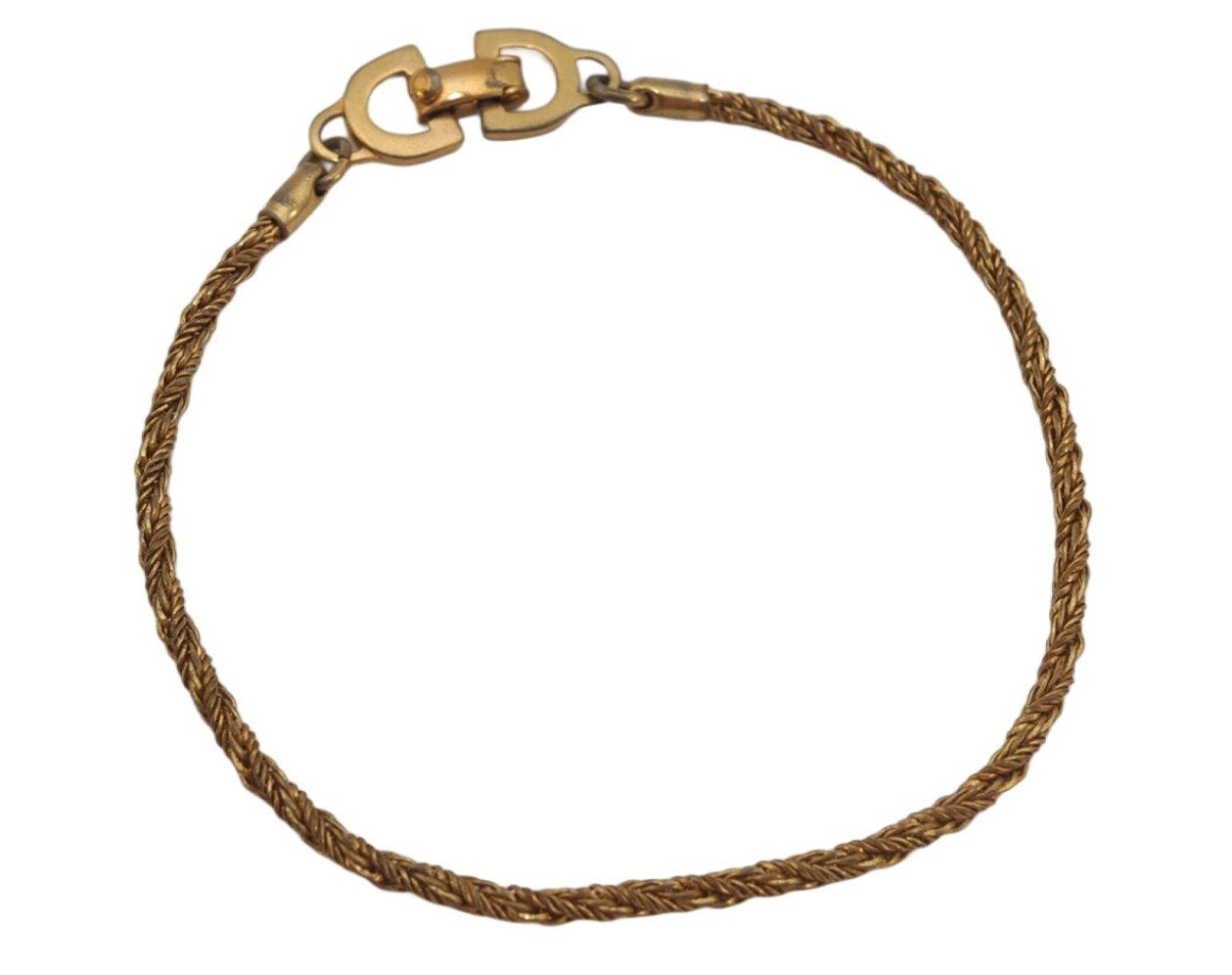 Authentic Christian Dior Vintage Chain Bracelet Gold Tone CD 0567K