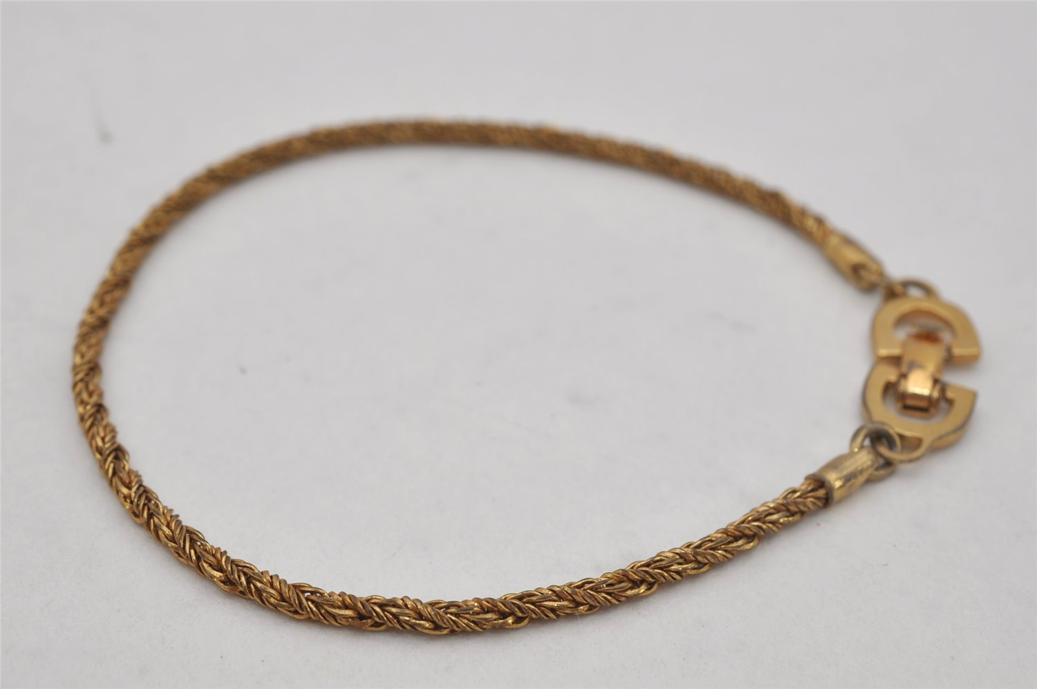 Authentic Christian Dior Vintage Chain Bracelet Gold Tone CD 0567K