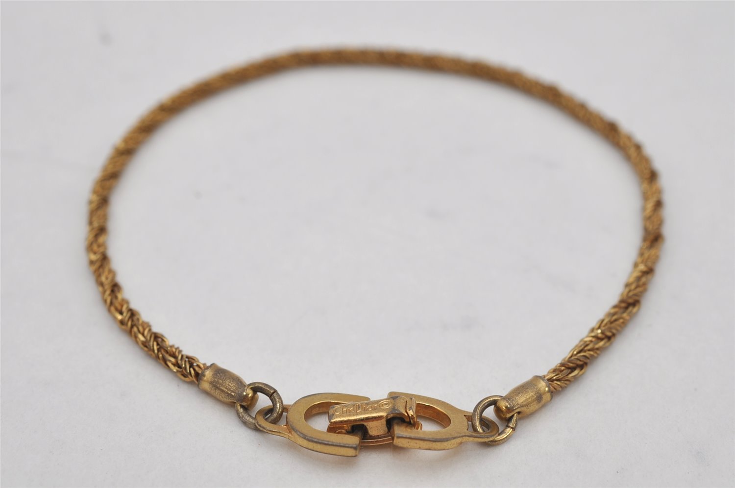 Authentic Christian Dior Vintage Chain Bracelet Gold Tone CD 0567K