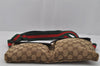 Authentic GUCCI Web Sherry Line Waist Bag GG Canvas Leather 28566 Brown 0568J