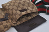 Authentic GUCCI Web Sherry Line Waist Bag GG Canvas Leather 28566 Brown 0568J