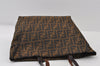 Authentic FENDI Zucca Vintage Shoulder Tote Bag Purse Canvas Brown 0570J