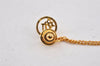 Authentic Christian Dior Logo Motif Chain Tie Tack Pin Gold Tone CD 0570K