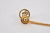 Authentic Christian Dior Logo Motif Chain Tie Tack Pin Gold Tone CD 0570K