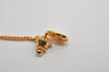 Authentic Christian Dior Logo Motif Chain Tie Tack Pin Gold Tone CD 0570K