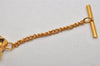 Authentic Christian Dior Logo Motif Chain Tie Tack Pin Gold Tone CD 0570K