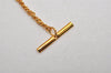 Authentic Christian Dior Logo Motif Chain Tie Tack Pin Gold Tone CD 0570K