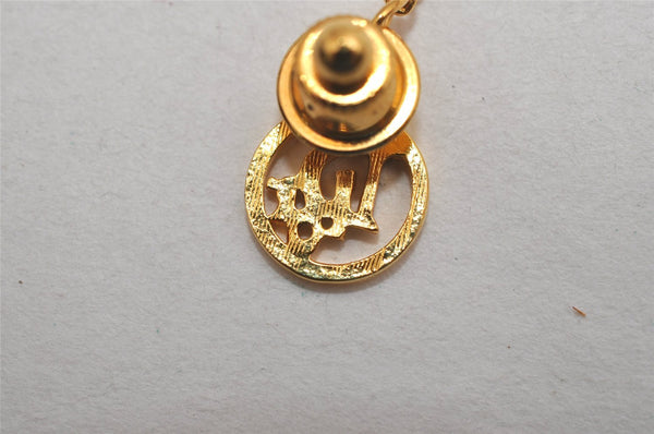 Authentic Christian Dior Logo Motif Chain Tie Tack Pin Gold Tone CD 0570K