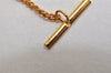 Authentic Christian Dior Logo Motif Chain Tie Tack Pin Gold Tone CD 0570K