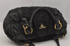 Authentic PRADA Nappa Gaufre 2Way Hand Tote Bag Leather Nylon Black 0571J